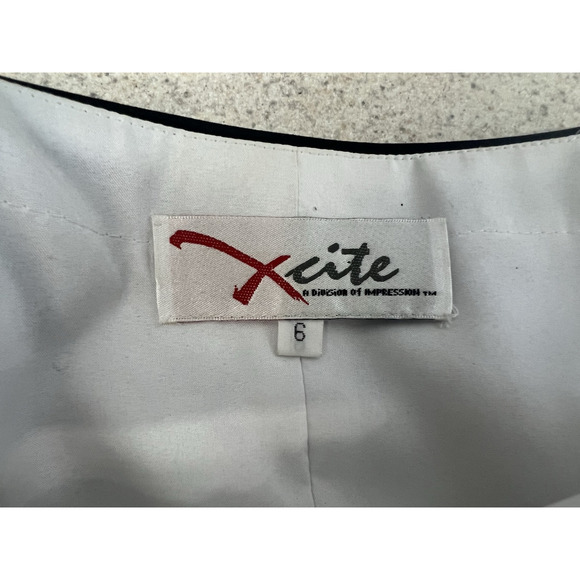 Y2K Xcite White Dress black beads hot pink Tulle Rock, Goth, Edgy 6 Prom formal - Picture 11 of 16